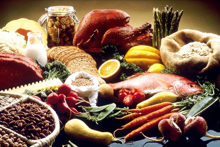gezonde groente brood fruit noten