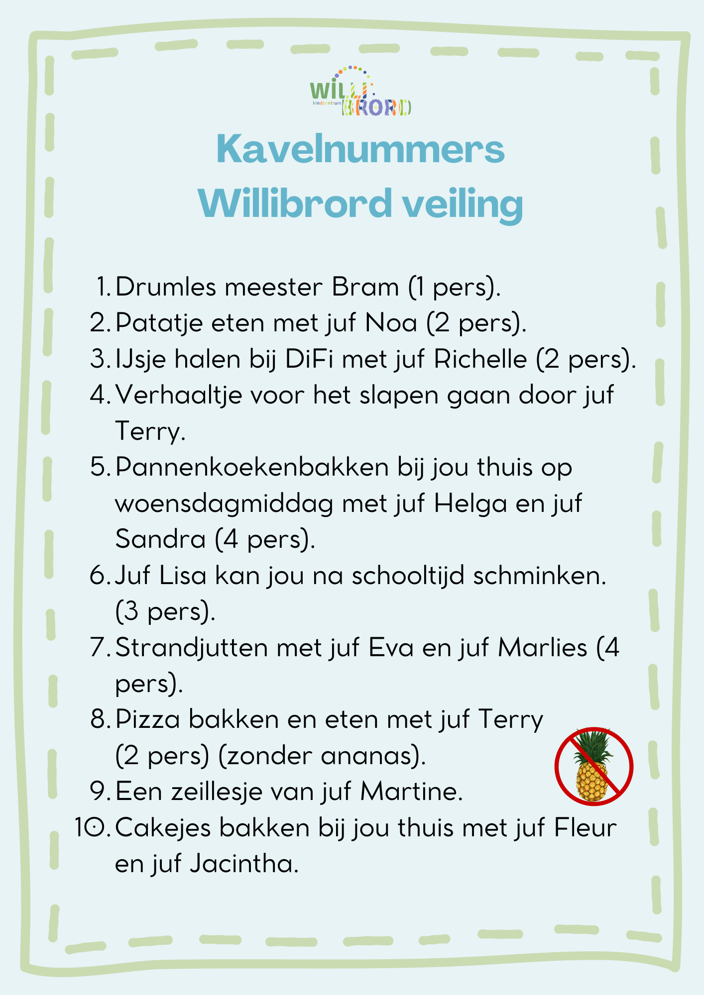 Veiling - Kavelnummers!